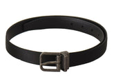 Dolce & Gabbana Black Calfskin Leather Vintage Metal Buckle Belt -   -  Dolce & Gabbana.